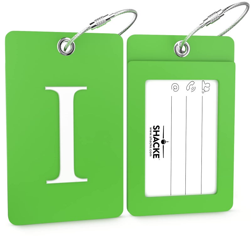 Shacke Luggage Tag Initial â€“ Fully Bendable Tag w/Stainless Steel Loop (Letter I) - Image 2